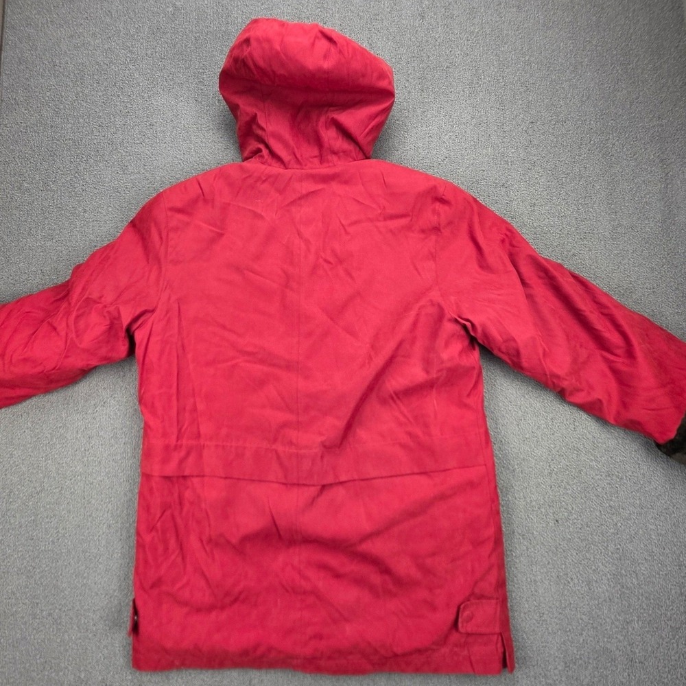 Gallery Hooded Faux Fur Lined Parka Jacket Womens Red Mid Length‎ Coat Size M - Picture 4 of 8
